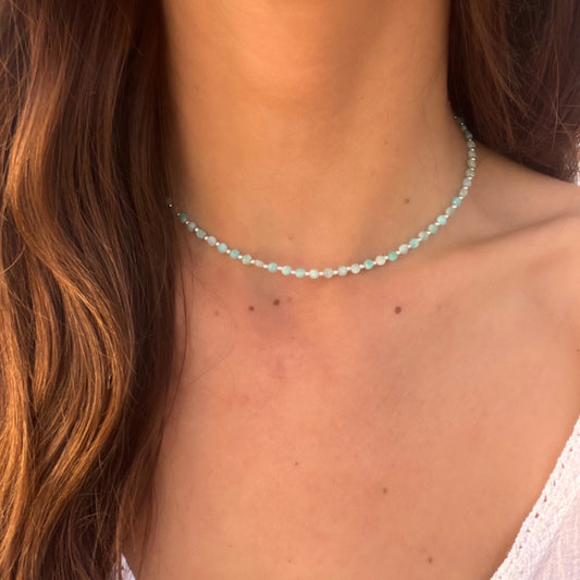 NEITA AMAZONITE NECKLACE AND BRACELET SET