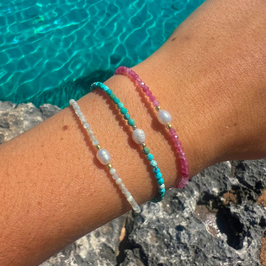 PULSERA PERLA TURMALINA ORO