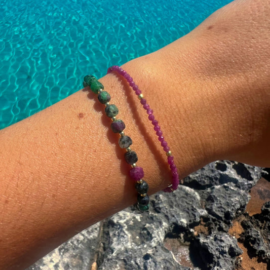 SENA ZOISITE RUBY GOLD BRACELET