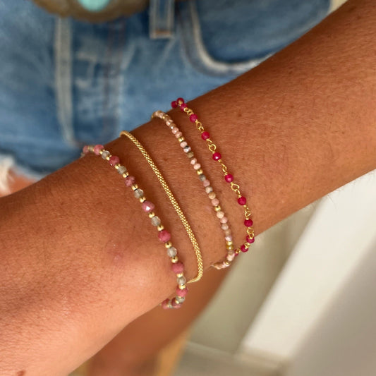 PULSERA RODOCROSITA ORO