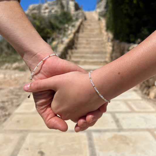 PULSERA KIDS PIEDRA LUNA ORO