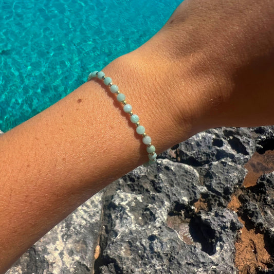 PULSERA NEITA AMAZONITA ORO