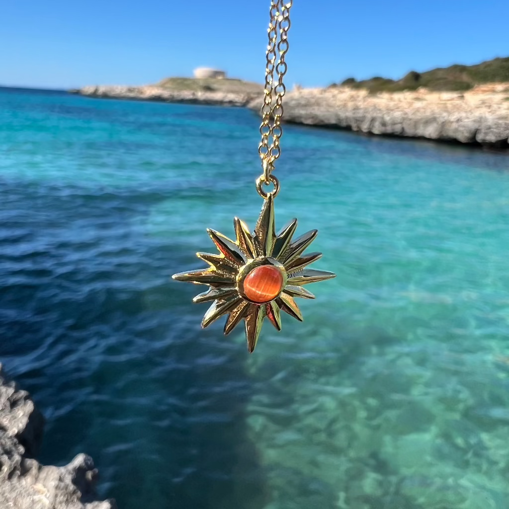 COLLAR OPAL NARANJA ORO