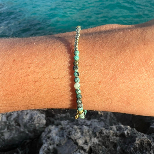 PULSERA ERA TURQUESA AFRICANA ORO