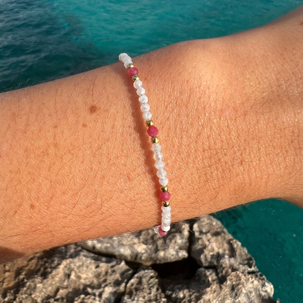 BRACELET ÂME PIERRE DE LUNE ROSE