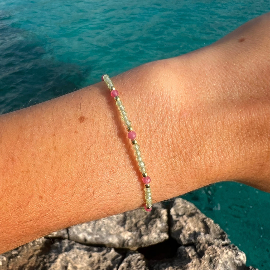 Bracelet âme péridot tourmaline