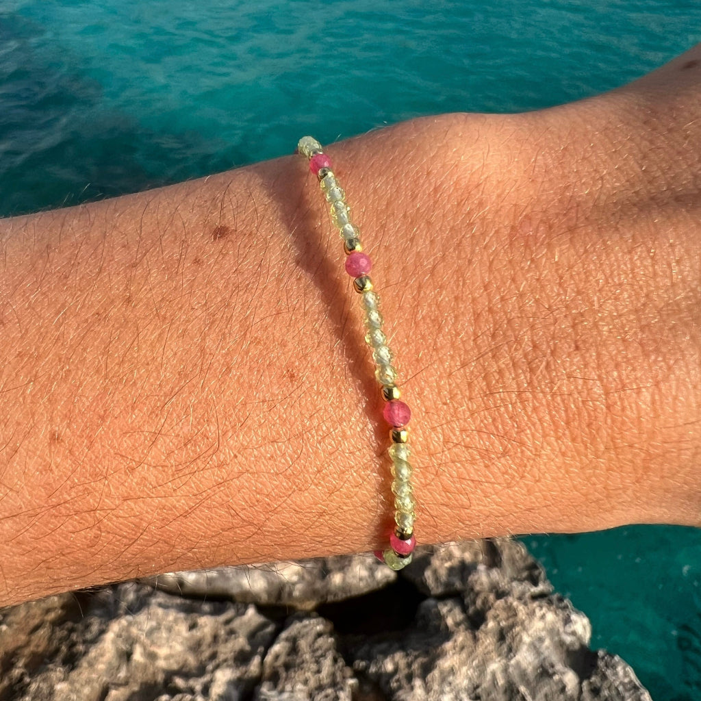 Bracelet âme péridot tourmaline