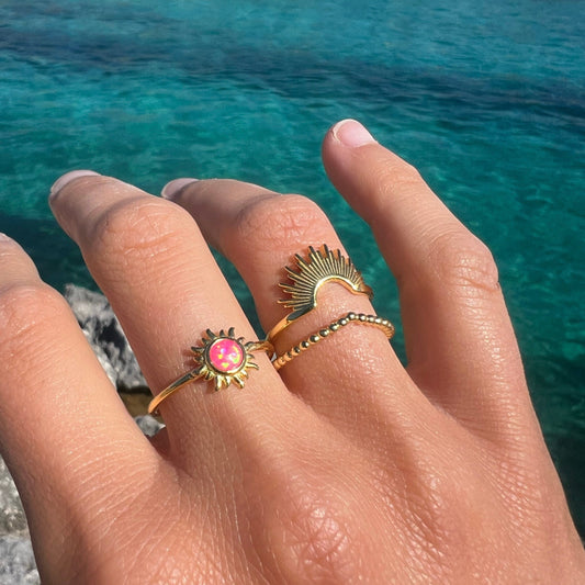 BAGUE OR FUCHSIA FIRE