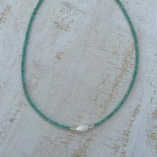 AMAZONITE SHELL NECKLACE