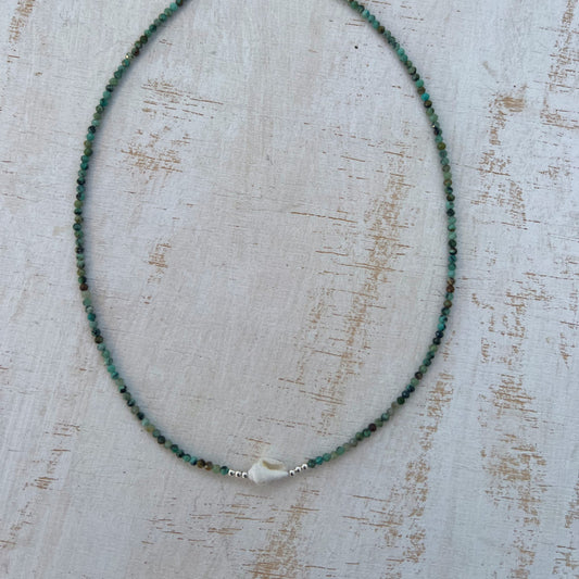 COLLIER COQUILLAGE TURQUOISE AFRICAINE