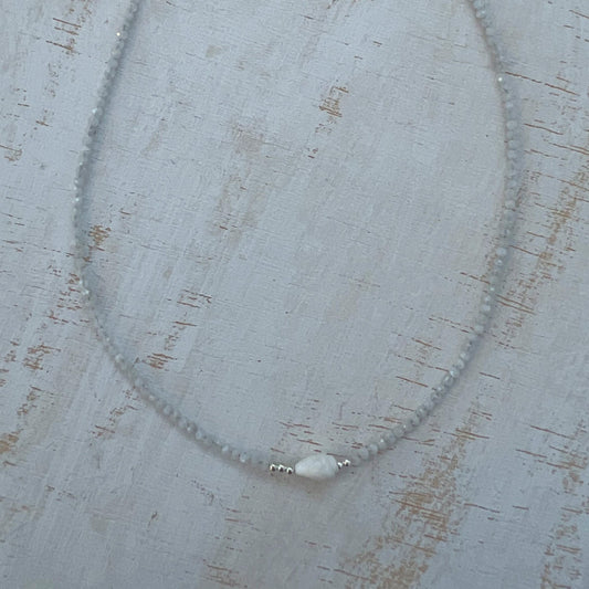 MOONSTONE SHELL NECKLACE