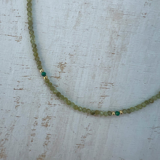 COLLAR SOUL PERIDOTO MALAQUITA ORO