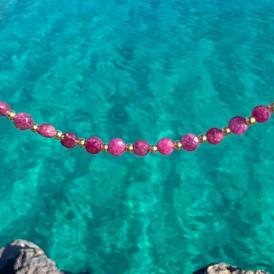 NEITA RUBY GOLD NECKLACE SET