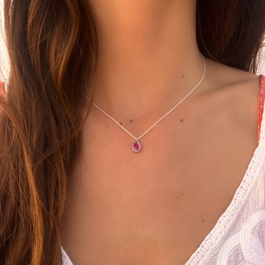 COLLAR DROP JADE ROJO