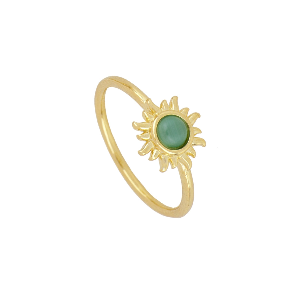 ANILLO FIRE VERDE ORO