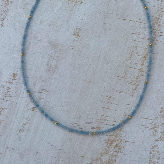 COLLAR AGUAMARINA ORO