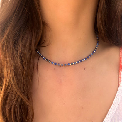 NEITA LAPIS LAZULI GOLD NECKLACE SET
