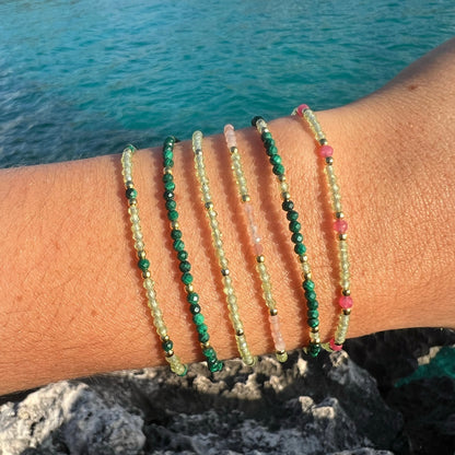 PULSERA SOUL PERIDOTO TURMALINA ORO