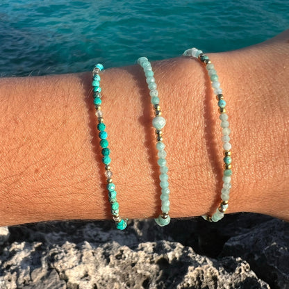 BRACELET ÂME EN OR TURQUOISE