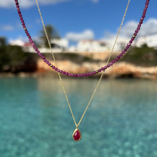 CONJUNTO COLLAR RUBI ORO