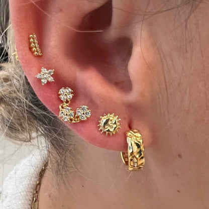 MINI DOUBLE GOLD EARRINGS