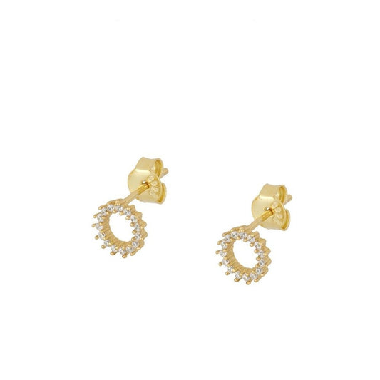 MINI PENDIENTES CROWN ORO