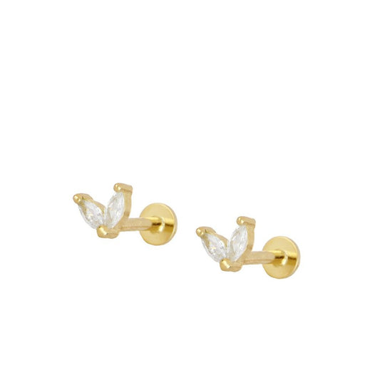 MINI PENDIENTES LEAF ORO