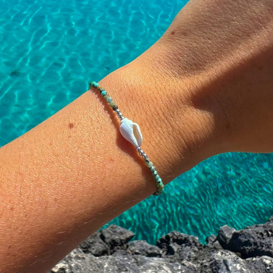 BRACELET COQUILLAGE TURQUOISE AFRICAINE