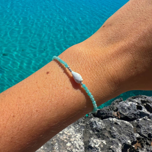 BRACELET COQUILLAGE AMAZONITE
