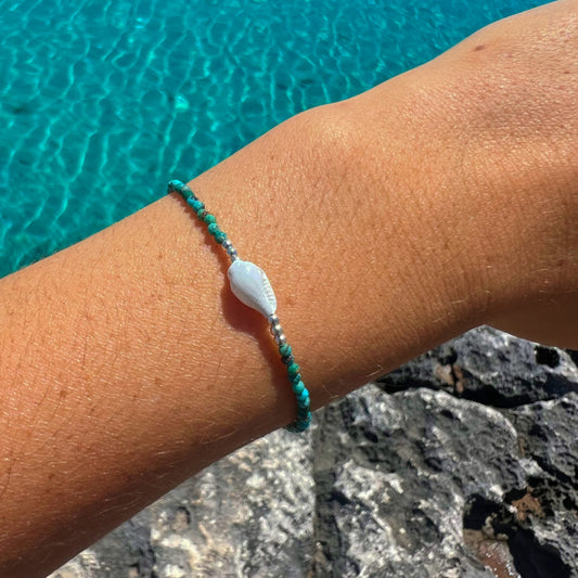 BRACELET COQUILLAGE TURQUOISE