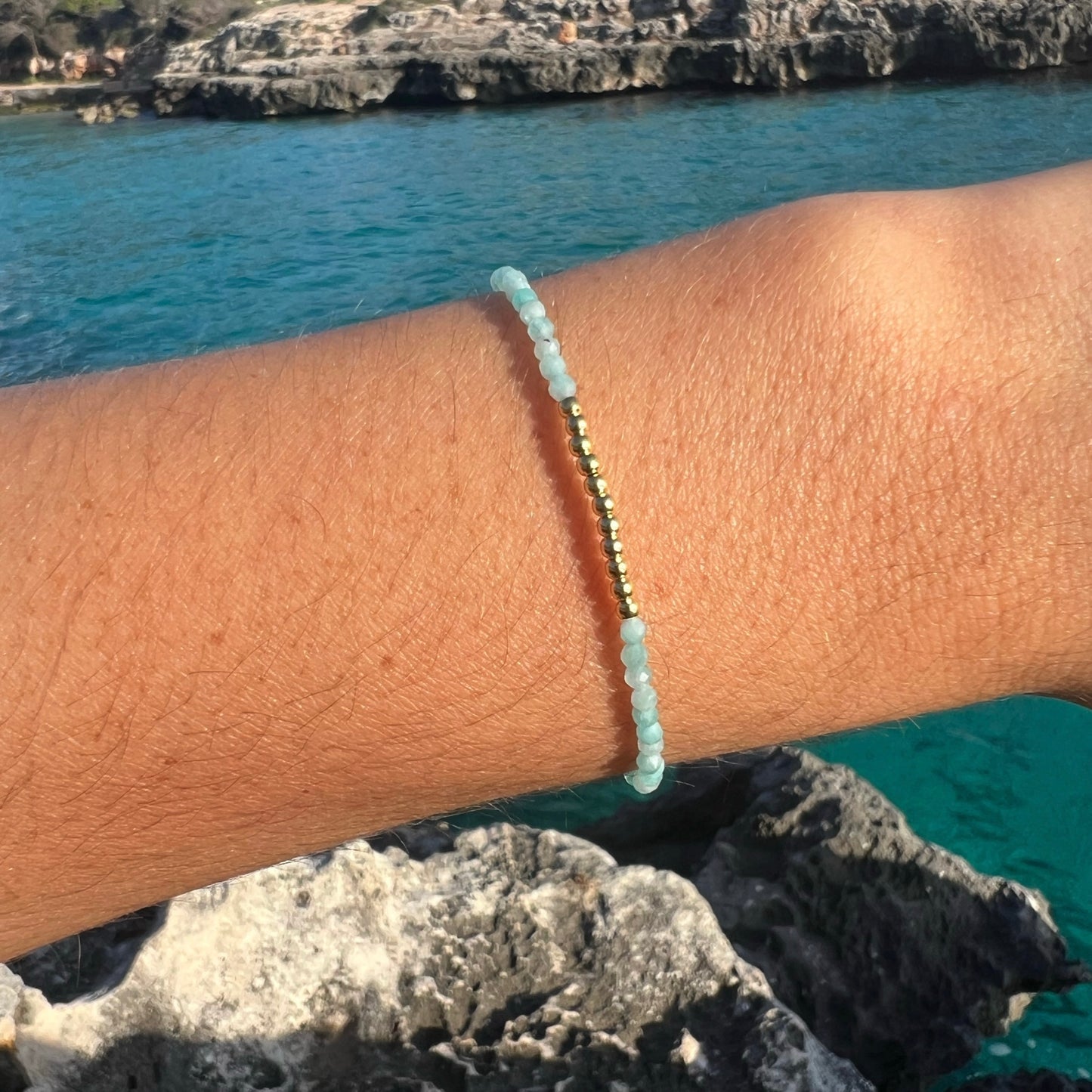 PULSERA ERA AMAZONITA ORO