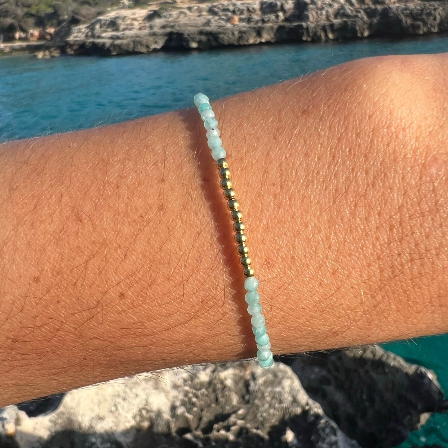 PULSERA ERA AMAZONITA ORO