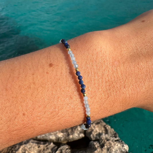 PULSERA ESCACS LAPIS LAZULI ORO