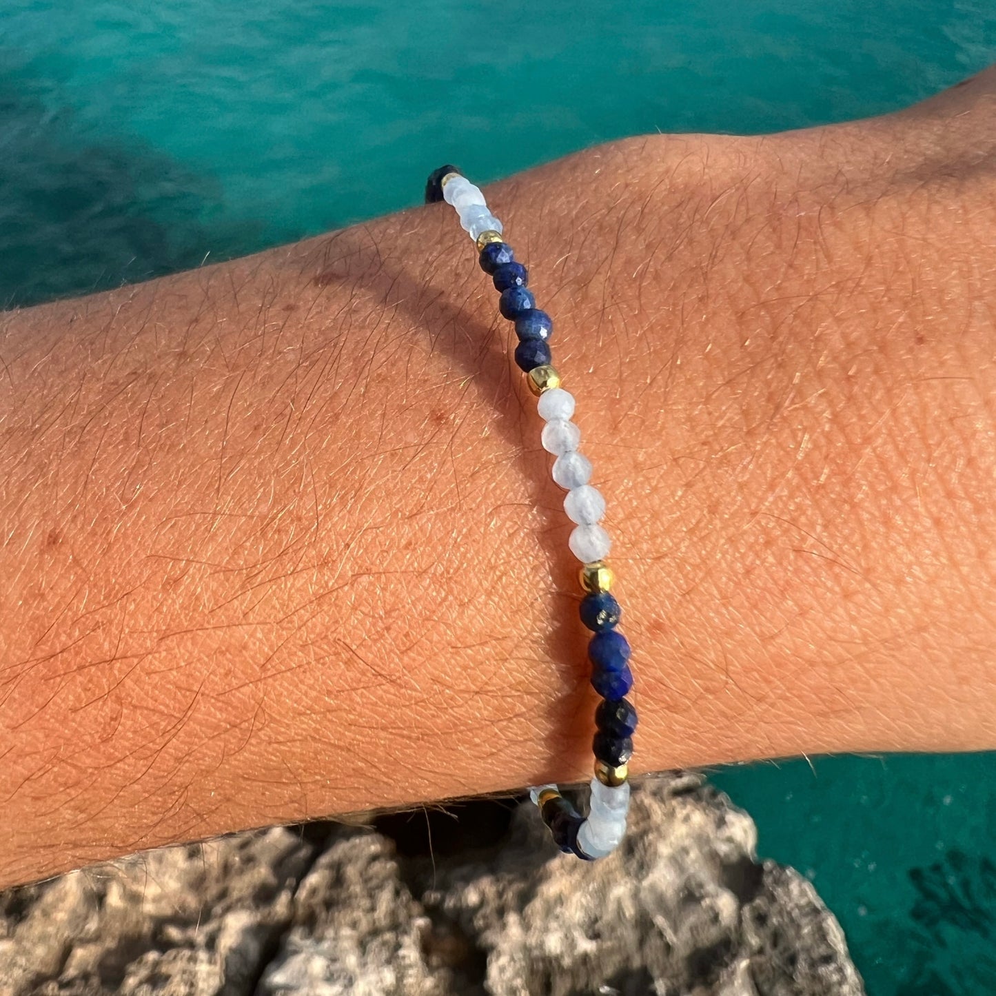 PULSERA ESCACS LAPIS LAZULI ORO