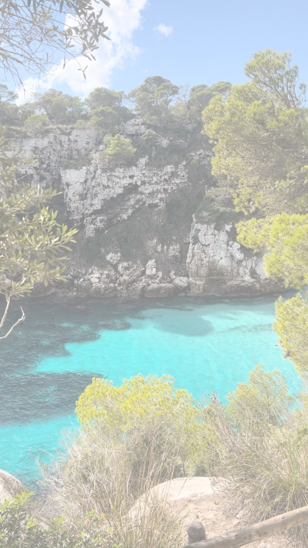 Reseñas de google con el fondo de Menorca