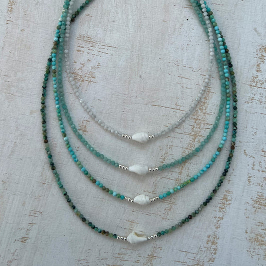 COLLIER COQUILLAGE AMAZONITE