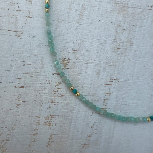 COLLAR SOUL AMAZONITA TURQUESA ORO