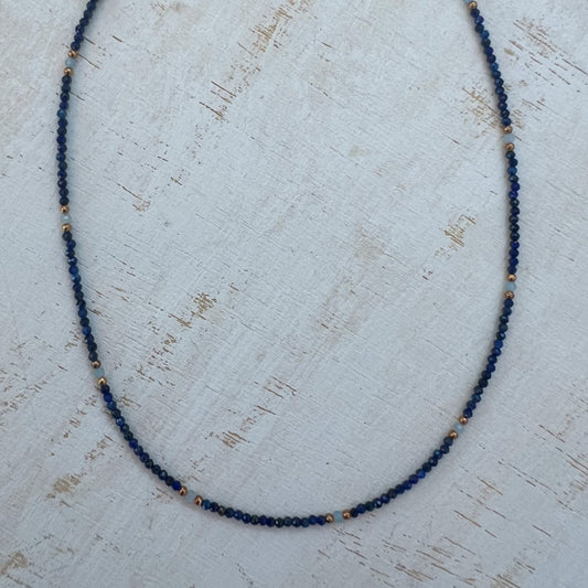 COLLAR SOUL LAPISLAZULI AGUAMARINA ORO