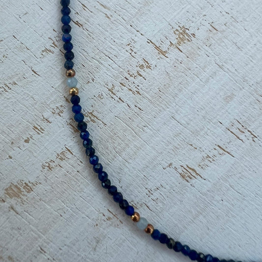 COLLAR SOUL LAPISLAZULI AGUAMARINA ORO