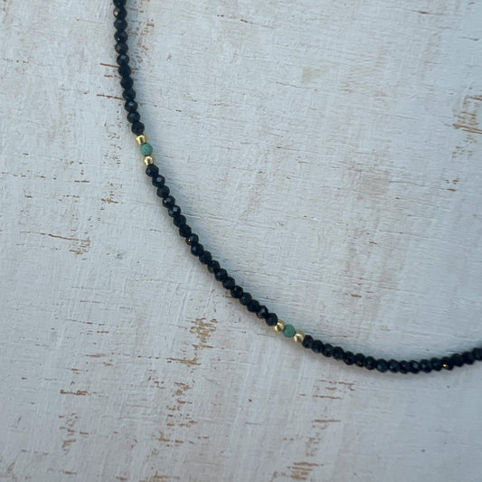 COLLAR SOUL ONYX TURQUESA ORO