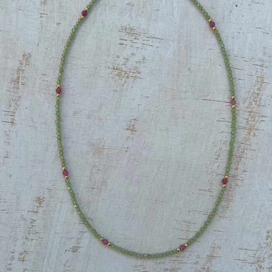 COLLAR SOUL PERIDOTO TURMALINA ORO