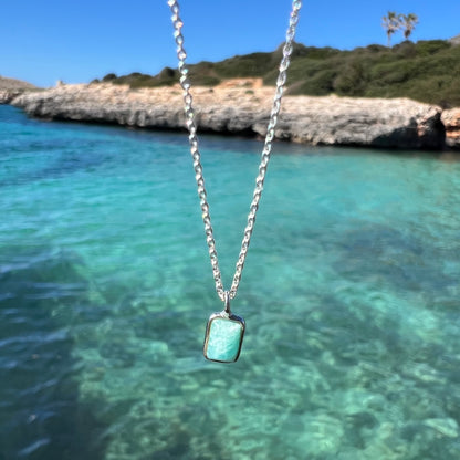 SQUARE AMAZONITE NECKLACE