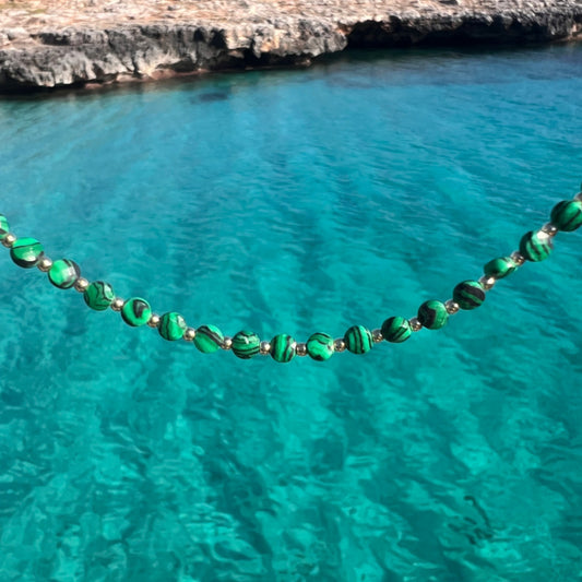 NEITA MALACHITE GOLD NECKLACE SET