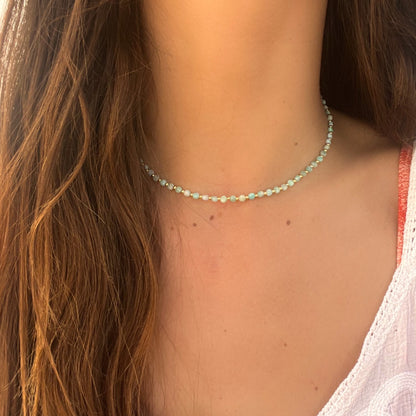 NEITA AMAZONITE GOLD NECKLACE AND BRACELET SET