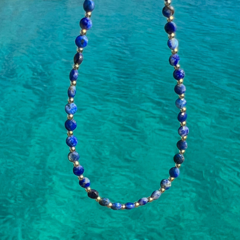 NEITA LAPIS LAZULI GOLD NECKLACE AND BRACELET SET
