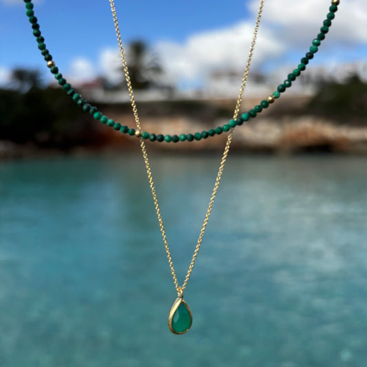 CONJUNTO COLLAR GREEN ORO