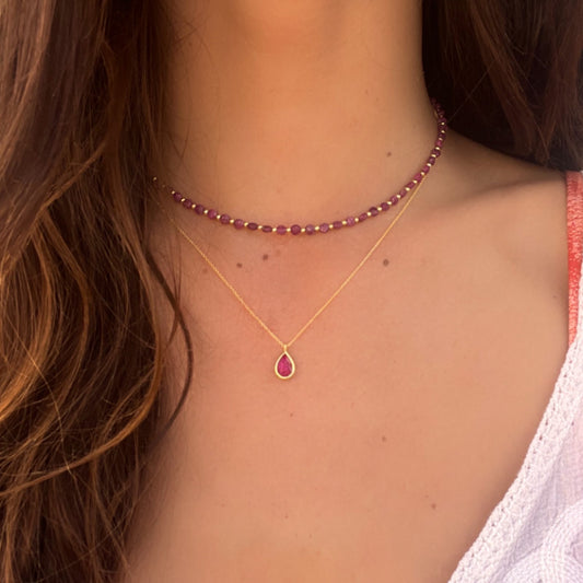 NEITA RUBY GOLD NECKLACE SET