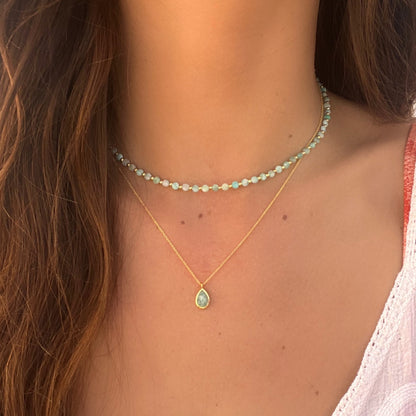 NEITA AMAZONITE GOLD NECKLACE SET