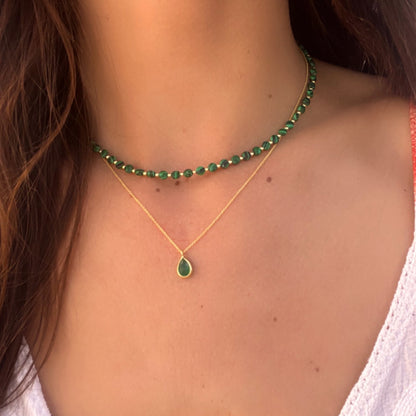 NEITA MALACHITE GOLD NECKLACE SET