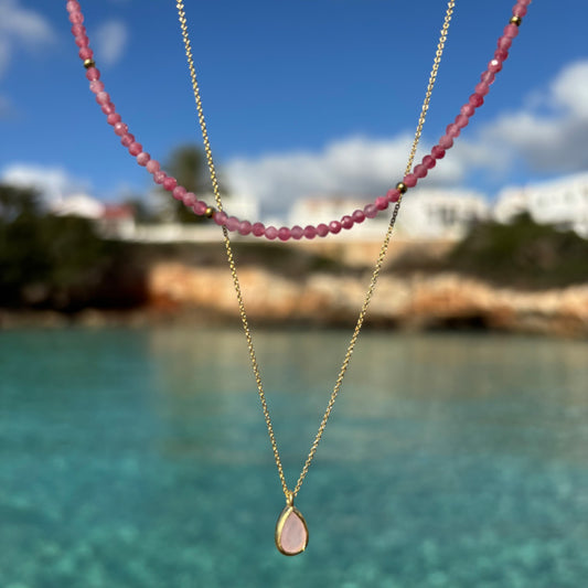 CONJUNTO COLLAR PINK ORO